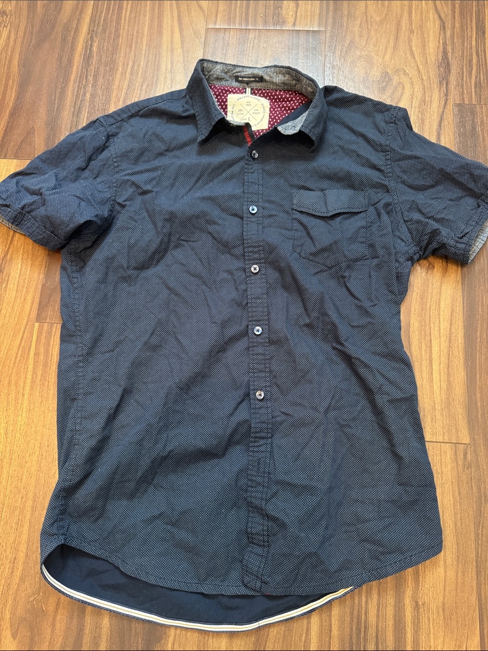 Native Navy Short-Sleeve Microdot Button-Down Shirt